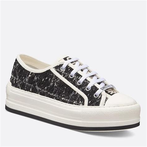 Walk'n'Dior Platform Sneaker Black and White Cannage Tweed